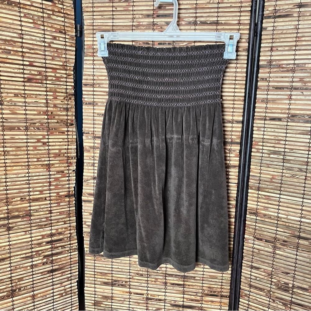Chic Dark Brown Y2K Women's Strapless Top